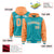 Custom Aqua Orange Raglan Sleeves Varsity Full-Snap Letterman Two Tone Hoodie Jacket