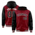 Custom Crimson Black Raglan Sleeves Varsity Full-Snap Letterman Two Tone Hoodie Jacket