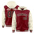 Custom Crimson Cream Raglan Sleeves Varsity Full-Snap Letterman Two Tone Hoodie Jacket