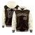 Custom Brown Cream Raglan Sleeves Varsity Full-Snap Letterman Two Tone Hoodie Jacket