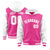 Custom Pink White Raglan Sleeves Varsity Full-Snap Letterman Two Tone Hoodie Jacket