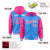 Custom Powder Blue Pink Raglan Sleeves Varsity Full-Snap Letterman Two Tone Hoodie Jacket