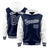 Custom Navy White Raglan Sleeves Varsity Full-Snap Letterman Two Tone Hoodie Jacket