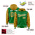 Custom Kelly Green Gold Raglan Sleeves Varsity Full-Snap Letterman Two Tone Hoodie Jacket