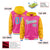 Custom Pink Gold Raglan Sleeves Varsity Full-Snap Letterman Two Tone Hoodie Jacket