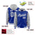 Custom Royal Blue Gray Raglan Sleeves Varsity Full-Snap Letterman Two Tone Hoodie Jacket