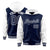 Custom Navy White Raglan Sleeves Varsity Full-Snap Letterman Two Tone Hoodie Jacket