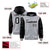 Custom Gray Black Raglan Sleeves Varsity Full-Snap Letterman Two Tone Hoodie Jacket