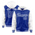 Custom Royal Blue White Raglan Sleeves Varsity Full-Snap Letterman Two Tone Hoodie Jacket