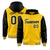 Custom Gold Black Raglan Sleeves Varsity Full-Snap Letterman Two Tone Hoodie Jacket