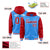 Custom Powder Blue Red Raglan Sleeves Varsity Full-Snap Letterman Two Tone Hoodie Jacket