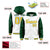 Custom White Green Raglan Sleeves Varsity Full-Snap Letterman Two Tone Hoodie Jacket