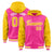 Custom Pink Gold Raglan Sleeves Varsity Full-Snap Letterman Two Tone Hoodie Jacket