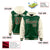 Custom Green Cream Raglan Sleeves Varsity Full-Snap Letterman Two Tone Hoodie Jacket