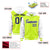 Custom Fluorescent Green White Raglan Sleeves Varsity Full-Snap Letterman Two Tone Hoodie Jacket