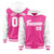 Custom Pink White Raglan Sleeves Varsity Full-Snap Letterman Two Tone Hoodie Jacket