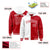 Custom White Red Split Fashion Varsity Full-Snap Letterman Two Tone Hoodie Jacket