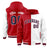 Custom Red White Split Fashion Varsity Full-Snap Letterman Two Tone Hoodie Jacket