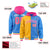 Custom Yellow Powder Blue Split Fashion Varsity Full-Snap Letterman Two Tone Hoodie Jacket