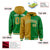 Custom Brown Kelly Green Split Fashion Varsity Full-Snap Letterman Two Tone Hoodie Jacket