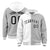 Custom White Gray Split Fashion Varsity Full-Snap Letterman Two Tone Hoodie Jacket