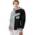 Custom Gray Black Split Fashion Varsity Full-Snap Letterman Two Tone Hoodie Jacket