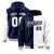 Custom Navy White Split Fashion Varsity Full-Snap Letterman Two Tone Hoodie Jacket