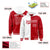 Custom White Red Split Fashion Varsity Full-Snap Letterman Two Tone Hoodie Jacket