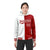 Custom White Red Split Fashion Varsity Full-Snap Letterman Two Tone Hoodie Jacket