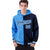 Custom Powder Blue Navy Split Fashion Varsity Full-Snap Letterman Two Tone Hoodie Jacket