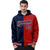 Custom Navy Red Split Fashion Varsity Full-Snap Letterman Two Tone Hoodie Jacket