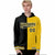 Custom Black Gold Split Fashion Varsity Full-Snap Letterman Two Tone Hoodie Jacket