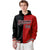 Custom Black Red Split Fashion Varsity Full-Snap Letterman Two Tone Hoodie Jacket