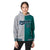 Custom Gray Aqua Split Fashion Varsity Full-Snap Letterman Two Tone Hoodie Jacket