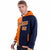 Custom Orange Navy Split Fashion Varsity Full-Snap Letterman Two Tone Hoodie Jacket