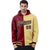 Custom Crimson Old Gold Split Fashion Varsity Full-Snap Letterman Two Tone Hoodie Jacket