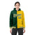 Custom Green Gold Split Fashion Varsity Full-Snap Letterman Two Tone Hoodie Jacket