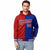 Custom Red Royal Blue Split Fashion Varsity Full-Snap Letterman Two Tone Hoodie Jacket