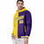 Custom Gold Purple Split Fashion Varsity Full-Snap Letterman Two Tone Hoodie Jacket