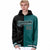 Custom Black Aqua Split Fashion Varsity Full-Snap Letterman Two Tone Hoodie Jacket