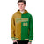 Custom Brown Kelly Green Split Fashion Varsity Full-Snap Letterman Two Tone Hoodie Jacket