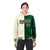 Custom Cream Green Split Fashion Varsity Full-Snap Letterman Two Tone Hoodie Jacket