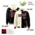 Custom Cream Black Split Fashion Varsity Full-Snap Letterman Two Tone Hoodie Jacket