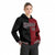 Custom Black Crimson Split Fashion Varsity Full-Snap Letterman Two Tone Hoodie Jacket