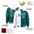 Custom White Aqua Split Fashion Varsity Full-Snap Letterman Two Tone Hoodie Jacket