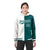 Custom White Aqua Split Fashion Varsity Full-Snap Letterman Two Tone Hoodie Jacket