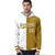 Custom White Old Gold Split Fashion Varsity Full-Snap Letterman Two Tone Hoodie Jacket