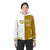 Custom White Old Gold Split Fashion Varsity Full-Snap Letterman Two Tone Hoodie Jacket