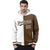 Custom White Brown Split Fashion Varsity Full-Snap Letterman Two Tone Hoodie Jacket