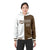 Custom White Brown Split Fashion Varsity Full-Snap Letterman Two Tone Hoodie Jacket